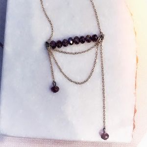 Amethyst Stones Bar Necklace